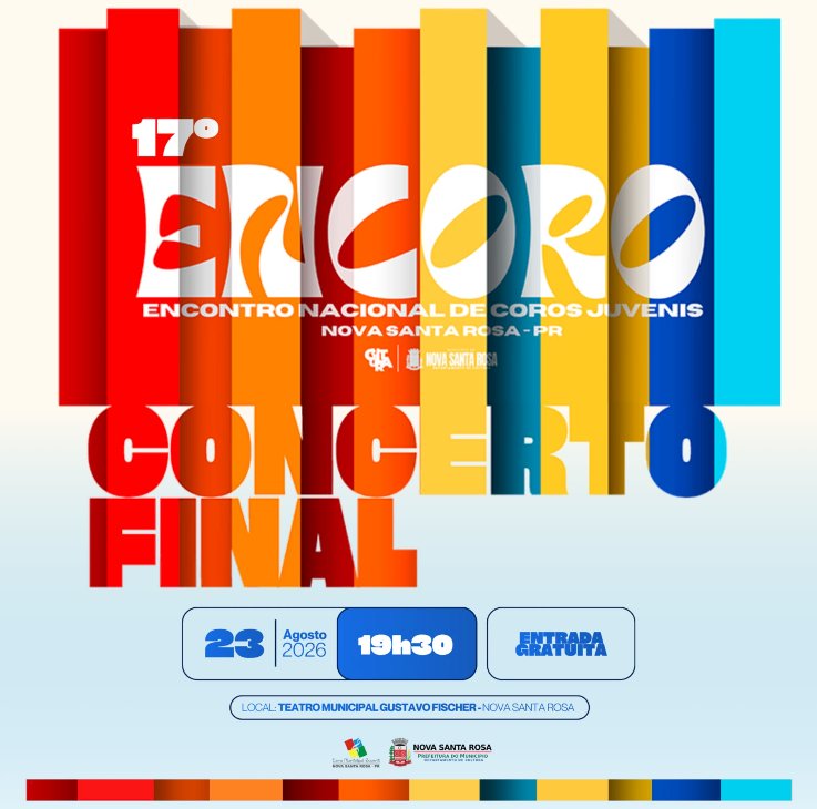 Concerto da grande massa coral do 17º encoro reunirá cerca de 400 vozes em Nova Santa Rosa