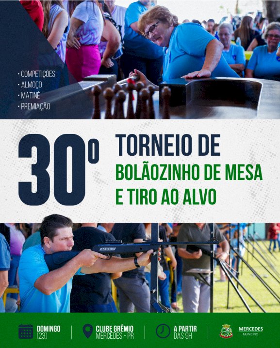 30º Torneio de Bolãozinho de Mesa e Tiro ao Alvo de Mercedes acontece neste domingo