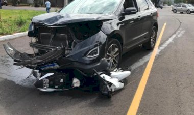 ACIDENTE GRAVE ENTRE CARRO E MOTO DEIXA MOTOCICLISTA FERIDO EM MARECHAL CÂNDIDO RONDON