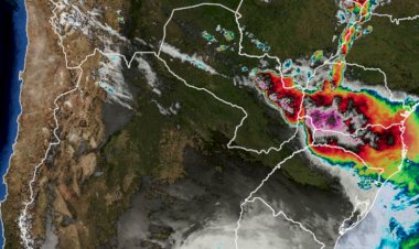 ATUALIZANDO: Ciclone extratropical  já mostra a sua cara  no Paraguai, proximo a fronteira com o Brasil