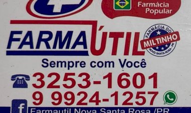Farmácia Farmaútil do Miltinho assume plantão de farmácias em Nova Santa Rosa nesta semana