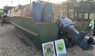 Ação integrada apreende embarcação com 400 caixas de cigarros no Lago de Itaipu