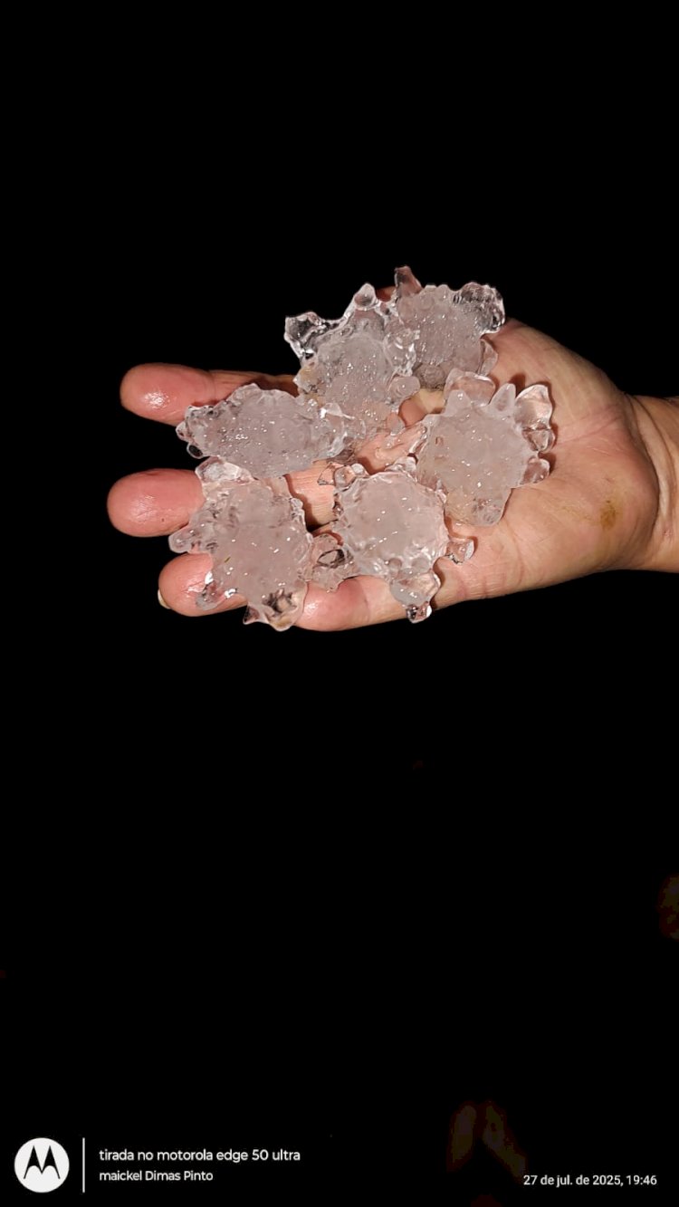 Chuva de granizo atinge microrregião de Marechal Cândido Rondon