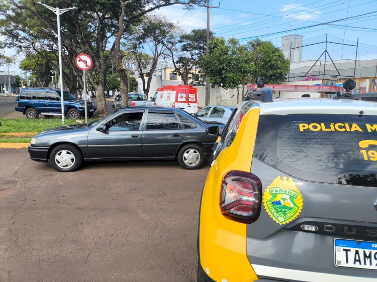 Ciclista sofre ferimentos leves em acidente no centro de Marechal Rondon