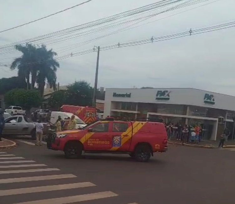 Acidente com seis veículos envolve viatura do Corpo de Bombeiros em Marechal Cândido Rondon