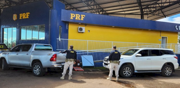 PRF de  Guaíra recupera duas Hilux furtadas em São Paulo na BR-163,
