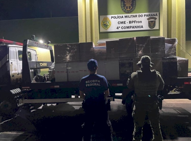 Polícia Militar do Paraná e a Receita Federal de Guaíra, apreendem R$ 125 mil. em contrabando