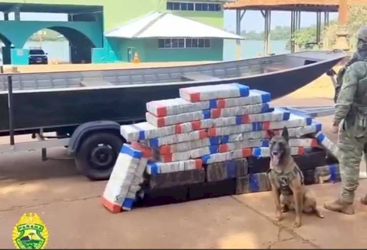 BPFRON apreende embarcação com mais de 440 quilos de maconha em Santa Helena