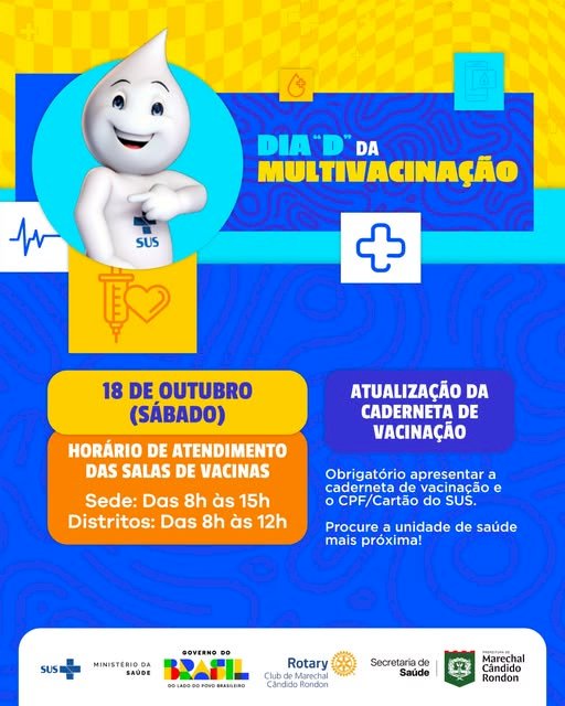 Unidades de saúde da sede e do interior estarão abertas neste sábado em Marechal Rondon