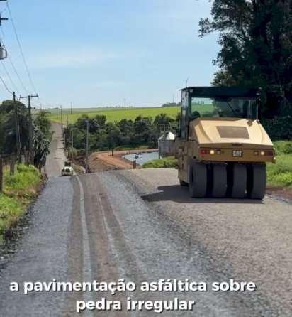 Trecho da Linha Sanga Vera recebe pavimentação asfáltica em Nova Santa Rosa
