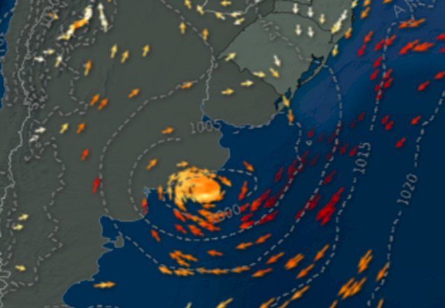 ALERTA: Ciclone extratropical deve provocar ventos de até 116 km/h no Sul e Sudeste a partir de sábado
