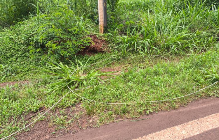 Rompimento de cabos de alta tensão deixa dezenas de residências sem energia em Novo Três Passos