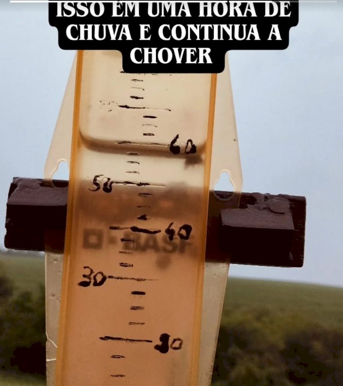 Chuva ultrapassa os 60mm em uma hora no interior de Nova Santa Rosa