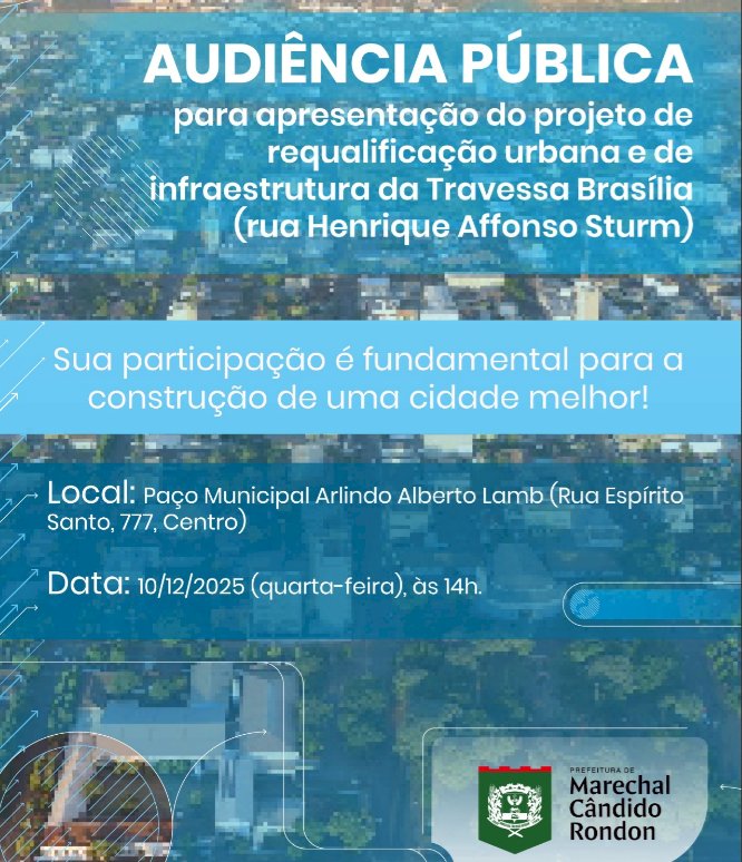 Audiência pública sobre revitalização do entorno da Praça Willy Barth acontece nesta quarta-feira