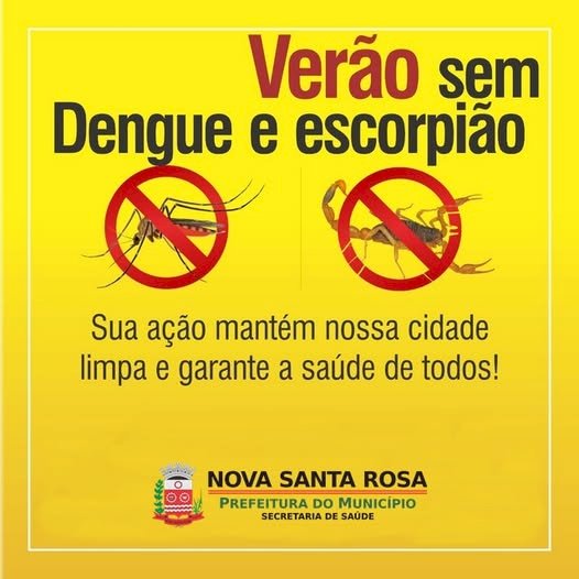 Nova Santa Rosa reforça cuidados contra escorpiões e dengue durante o período de temperaturas elevadas