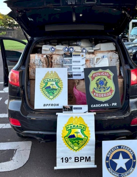 Ação conjunta apreende veículo carregado com contrabando em Toledo