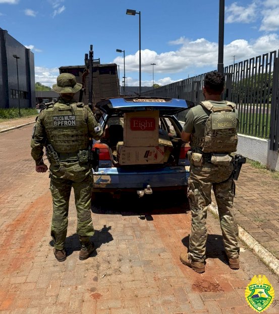 BPFRON e Polícia Federal apreendem caminhão com mais de 11 mil pacotes de cigarros contrabandeados em Guaíra
